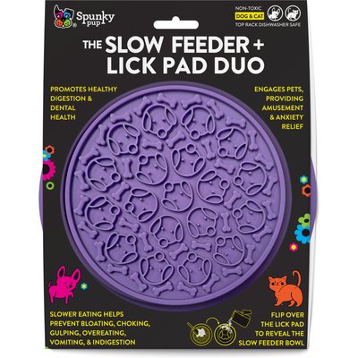 Spunky Pup Spunky Pup Slow Feeder & Lick Pad Combo Bowl Training Dog Toy, Assorted