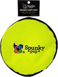 Spunky Pup Spunky Soft Fetch Exercise Flying Disc Dog Toy, Green