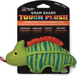Spunky Pup Neon Lizard Tough Chew Dog Plush Toy, Green