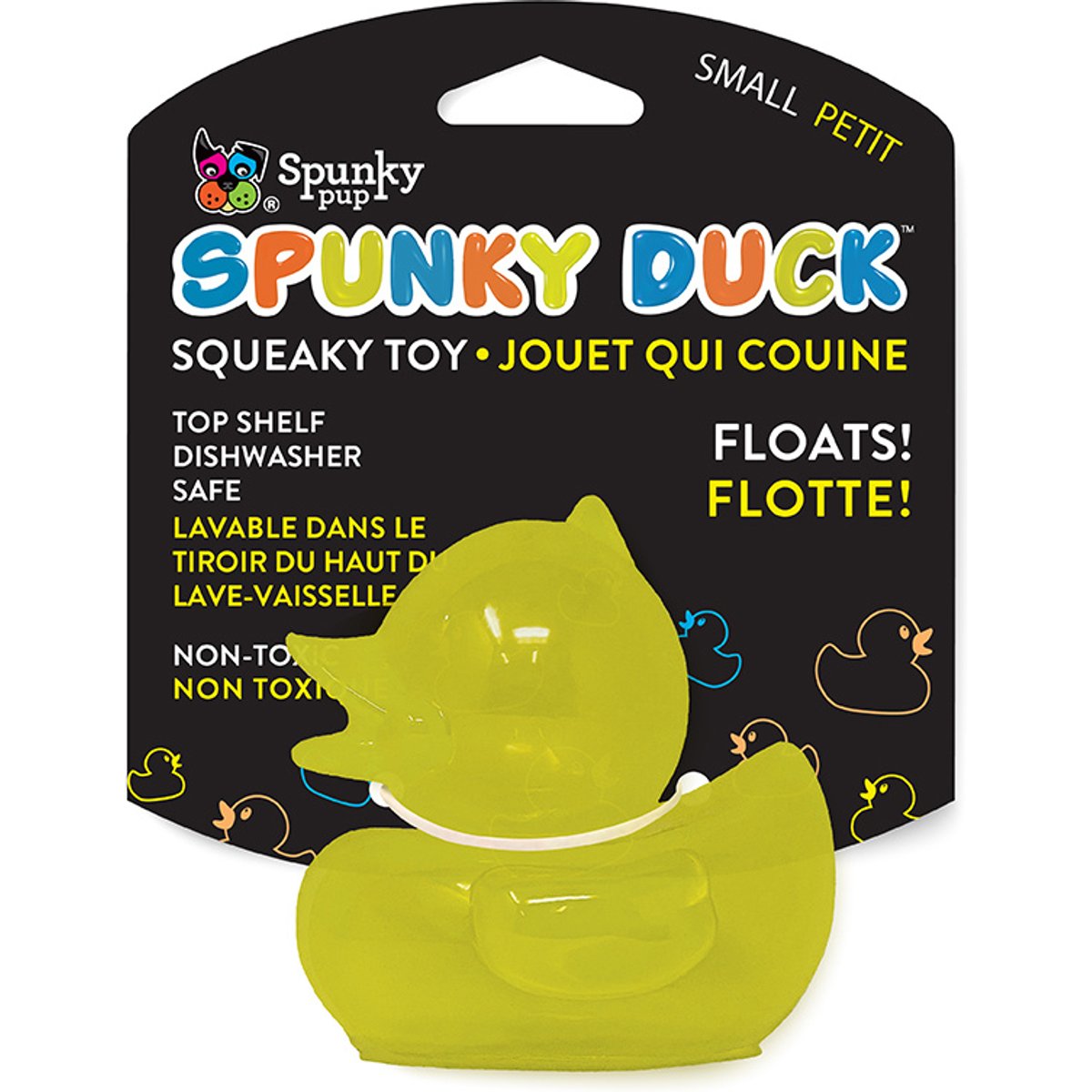 Spunky Pup Spunky Duck Squeaky Dog Chew Toy, Assorted, Small