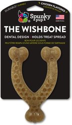 Spunky Pup The Wishbone Nylon Tough Chew Dog Toy, Brown, Small