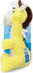 Spunky Pup Clean Earth Textured Recycled Giraffe Squeaky Dog Plush Toy, Yellow