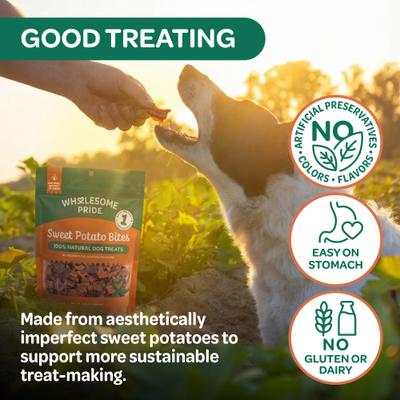 Show full view: Wholesome Pride Pet Treats Sweet Potato Bites 100% All-Natural Single Ingredient Dog Treats, 16-oz bag slide 5 of 10