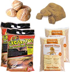Bearded Dragon 120G Substrate Setup with Cavern