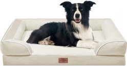 Comfort Expression Waterproof Orthopedic Foam Dog Bed, Beige, 36 x 27 x 7.5-in
