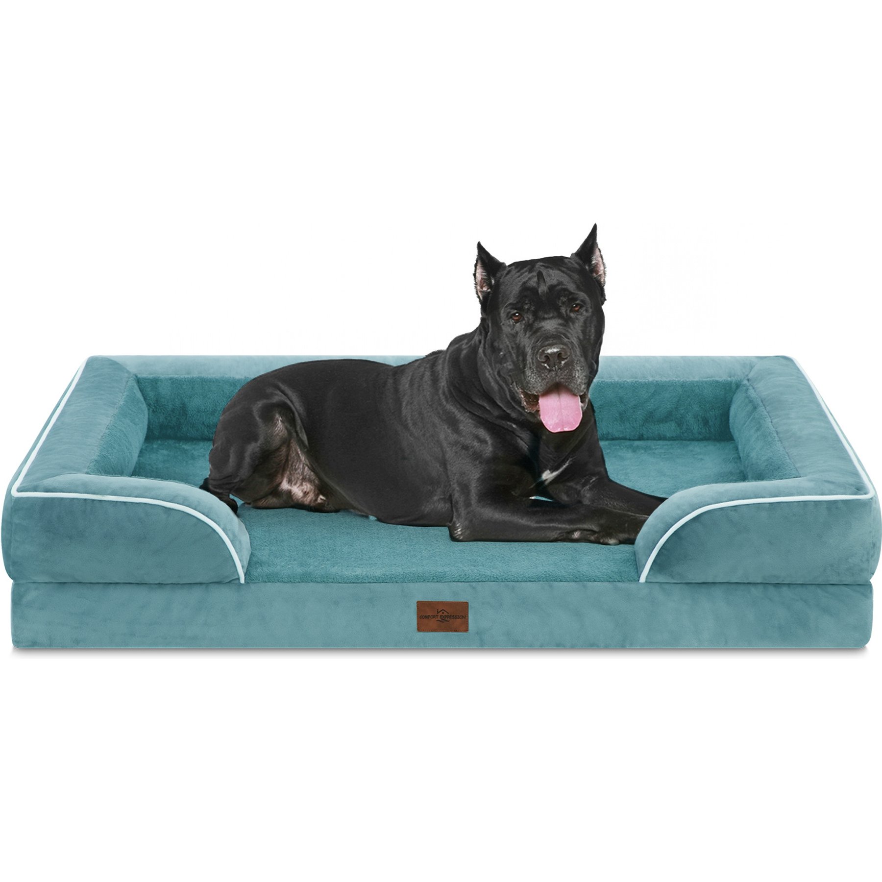 Comfort Expression Waterproof Orthopedic Foam Dog Bed, Washed Blue, 53 x 42 x 9.5-in