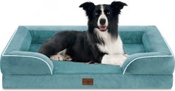 Comfort Expression Waterproof Orthopedic Foam Dog Bed, Washed Blue, 36 x 27 x 7.5-in