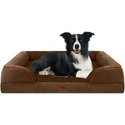 Comfort Expression Comfort Expression Waterproof Orthopedic Foam Dog Bed, Chocolate Brown, 36 x 27 x 7.5-in