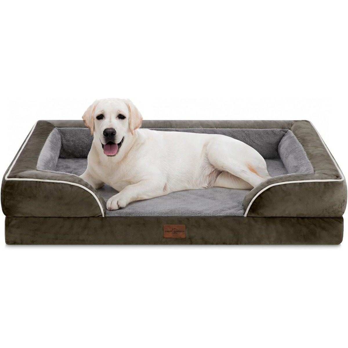 Comfort Expression Waterproof Orthopedic Foam Dog Bed, Dark Green, 45 x 35 x 9.0-in