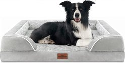 Comfort Expression Waterproof Orthopedic Foam Dog Bed, Grey White, 36 x 27 x 7.5-in