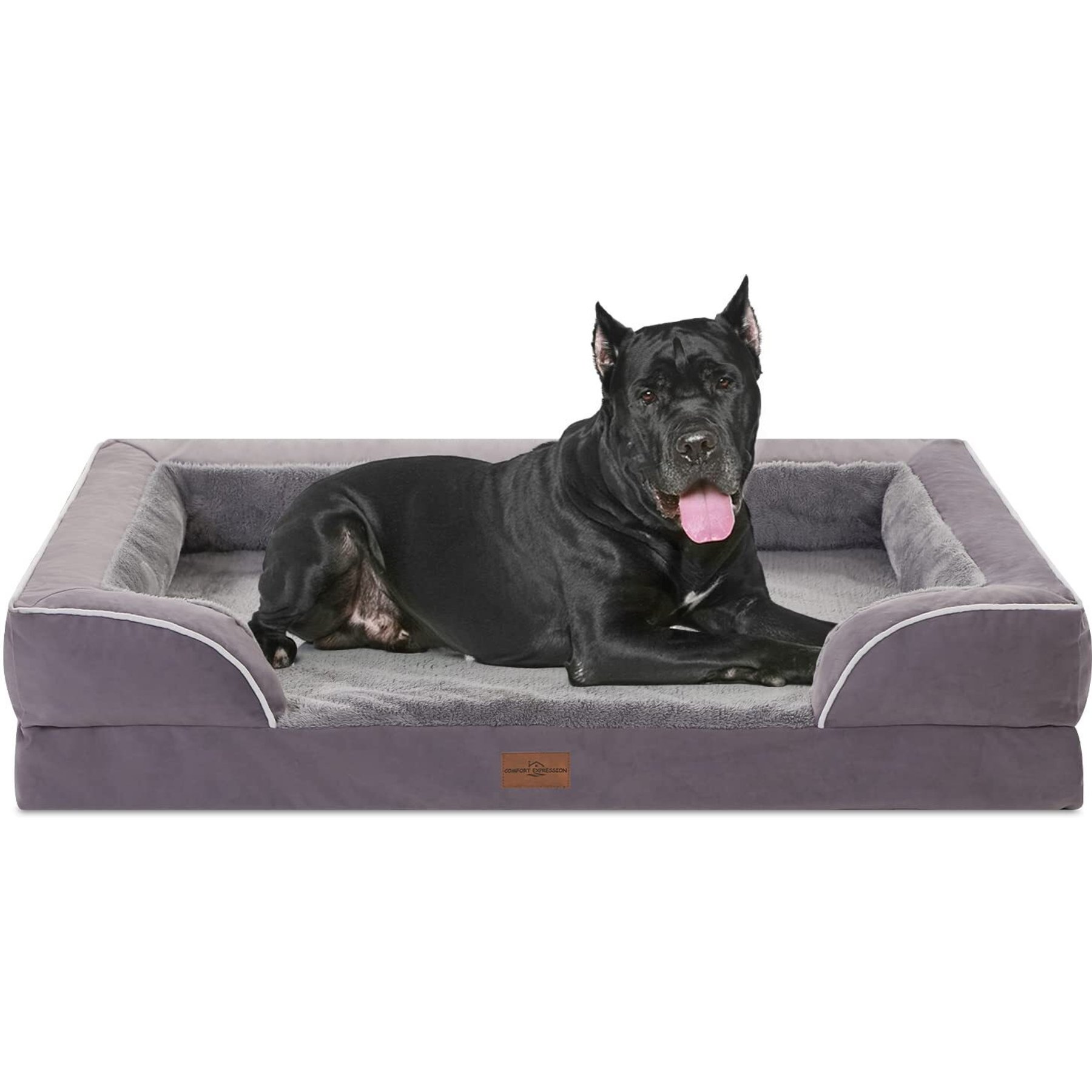 Comfort Expression Waterproof Orthopedic Foam Dog Bed, Purple, 53 x 42 x 9.5-in