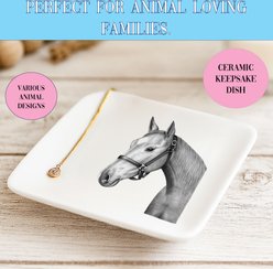 Pavilion Horse Keepsake Ceramic Dish, Grey/White
