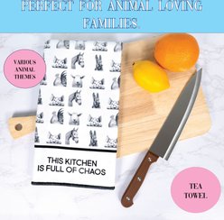 Pavilion Farm Animal Tea Towel, Black/White