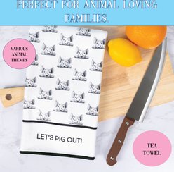 Pavilion Pig Tea Towel, Black/White