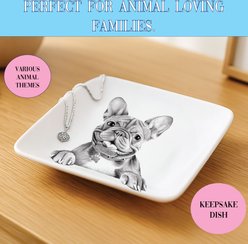 Pavilion Frenchie Keepsake Ceramic Dish, Black/White