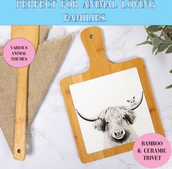 Pavilion Highland Cow Trivet, Black/White