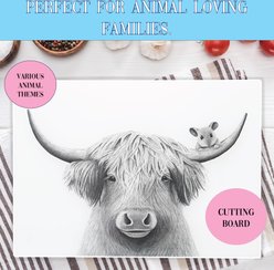 Pavilion Highland Cow Cutting Board, Black/White, 13.75 x 9.75-in