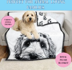 Pavilion Plush Dog Blanket, 50 x 60-in, Black/White