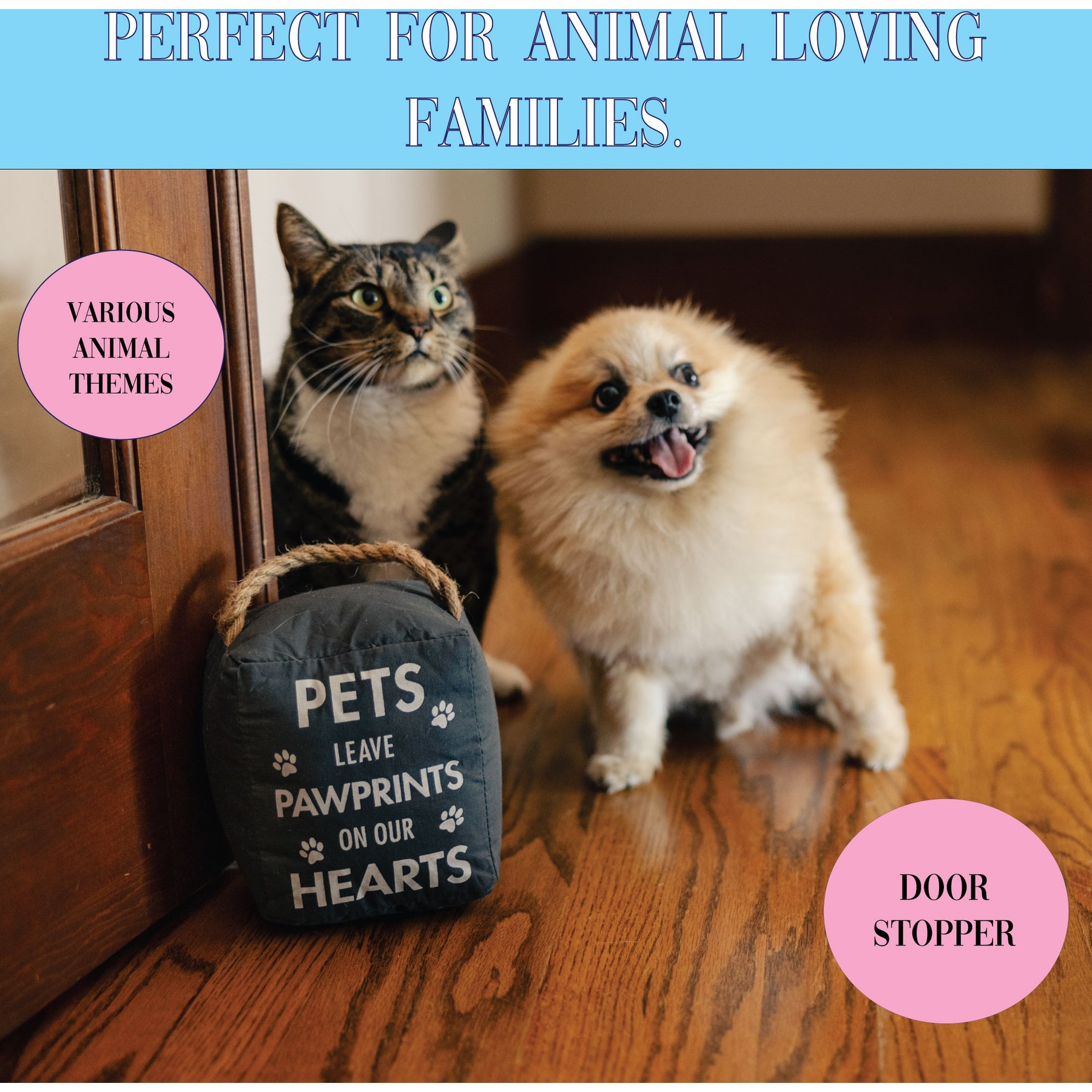 Pavilion Pawprints Door Stopper Memorial Keepsake, Grey/White