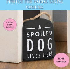 Pavilion Spoiled Dog Door Stopper Memorial Keepsake, Grey/White