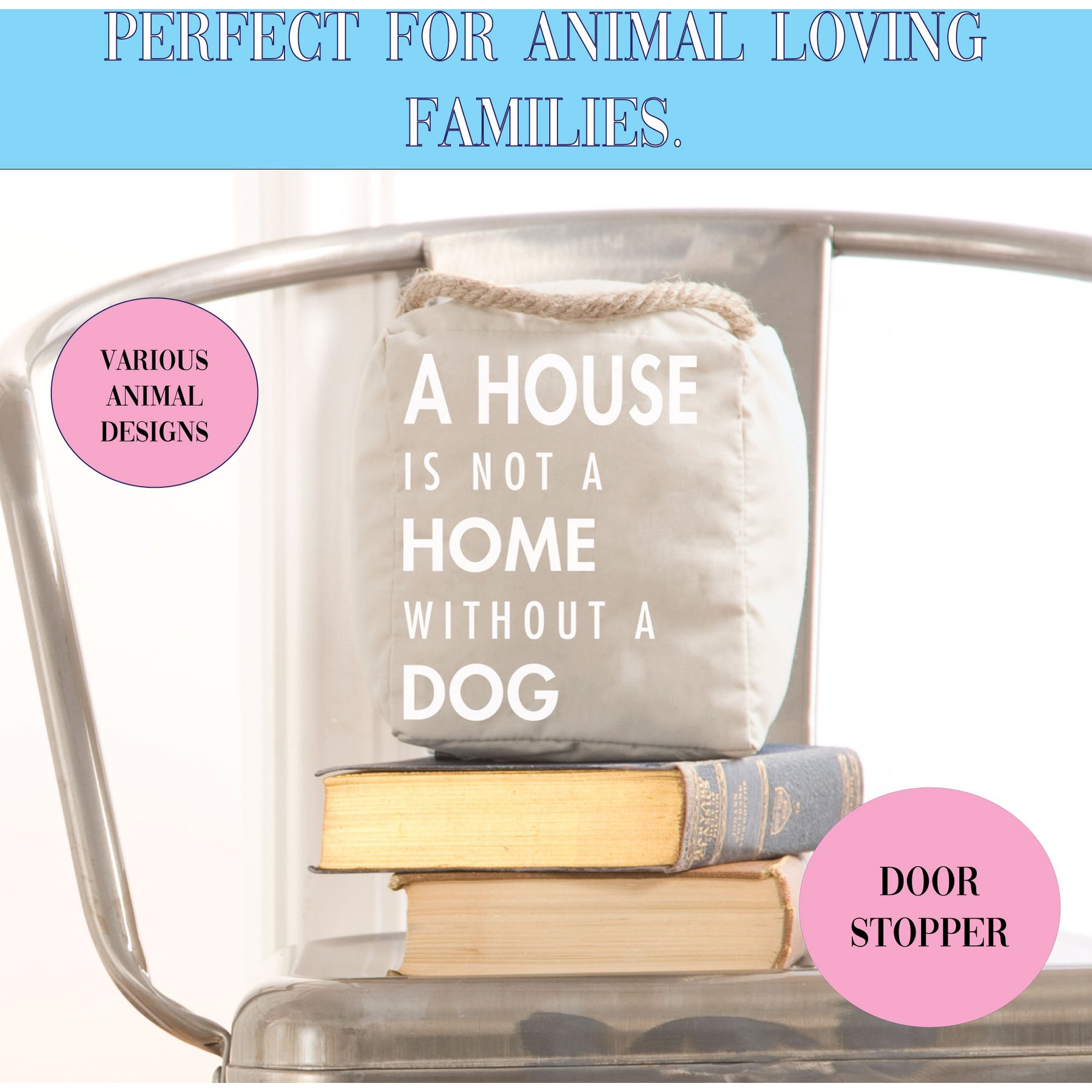Pavilion Dog Door Stopper Memorial Keepsake, Tan/White