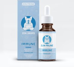 Zen Frenz Zen Drops 500MG Premium Hemp Seed Immune Liquid Supplement for Pets, 1-fl oz bottle