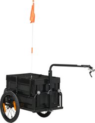 jansno Quick Release 16-in Wheels & Safe Reflectors Bicycle Trailer Wagon Cart with Removable Storage Box, Black, 24-in