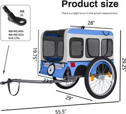 jansno Heavy-Duty Steel Frame Folding Bike Trailer for Dogs, 29-in, Blue slide 2 of 7