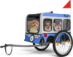 jansno Heavy-Duty Steel Frame Folding Bike Trailer for Dogs, 29-in, Blue