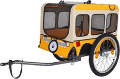jansno Heavy-Duty Steel Frame Folding Bike Trailer for Dogs, 29-in, Yellow