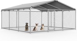 IronovaPets Heavy-Duty Fence-Style Design Reinforced Galvanized Outdoor Dog Kennel, 183-inch