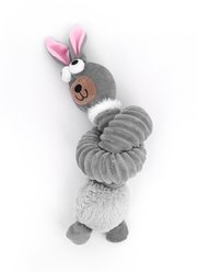 Cozy Tails Squeak Long Neck Rabbit Plush Rope Tug Dog Toy, Grey slide 1 of 9