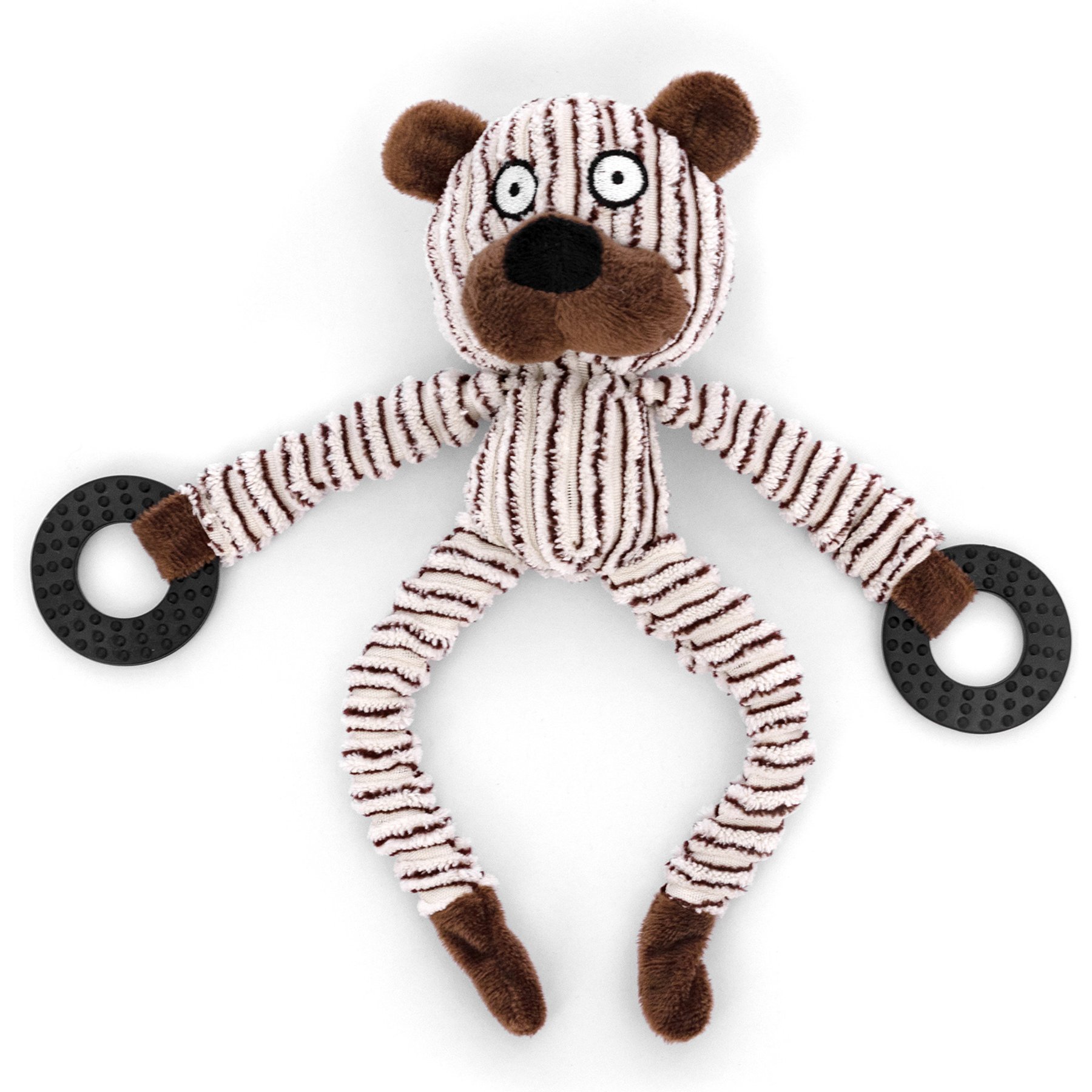 Cozy Tails Squeak Bear Plush Dog Toy, Beige