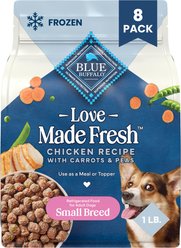 Blue Buffalo Love Made Fresh Fully Cooked Natural Chicken Meatball Small Breed Dog Food, 1-lb pouch, bundle of 8