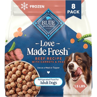 Blue Buffalo Blue Buffalo Love Made Fresh Fully Cooked Natural Beef Meatball Fresh Dog Food, 1.5-lb pouch, bundle of 8