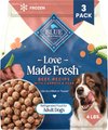 Blue Buffalo Love Made Fresh Fully Cooked Natural Beef Meatball Fresh Dog Food, 4-lb pouch, case of 3