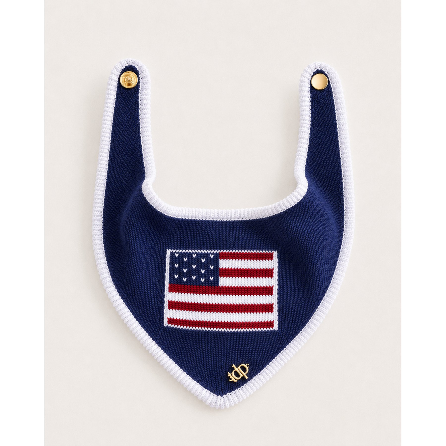 The Deluxe Pup DeluxeFIT American Flag Dog Bandana, Navy, Large