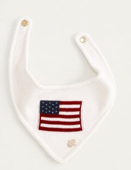 The Deluxe Pup DeluxeFIT American Flag Dog Bandana, White, Medium