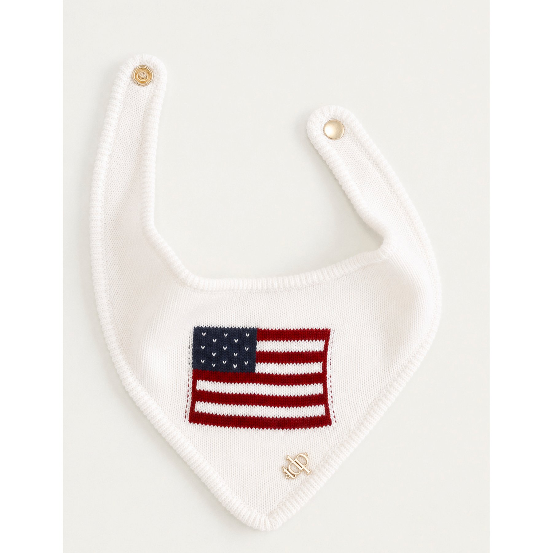The Deluxe Pup DeluxeFIT American Flag Dog Bandana, White, XX-Small