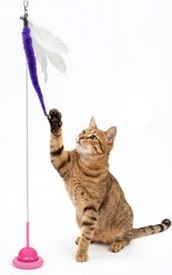 ASPCA Self Play Suction Cup Feather Chasers Cat Toy Wand, Pink slide 1 of 3