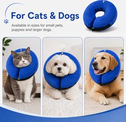 NonoPets Post-Surgery Healing Adjustable Donut Comfort Soft Protective Dog & Cat Inflatable Recovery E-Collar cone, Small slide 2 of 9