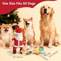 Nocciola Santa Claus Tough Chewer Plush Dog Toy, Multicolor, Medium, 9 count slide 2 of 6