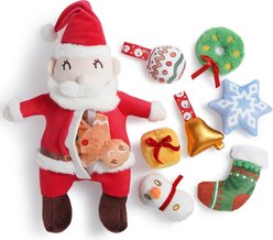 Nocciola Santa Claus Tough Chewer Plush Dog Toy, Multicolor, Medium, 9 count