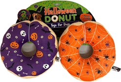 Bow-Wow Pet Halloween Donut Squeaky Dog Plush Toy, 2 count
