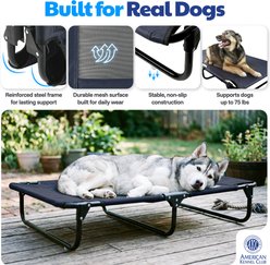American Kennel Club AKC Foldable Elevated Mesh Cooling Center Dog Bed, Blue, Large: 24 x 42-in slide 2 of 7