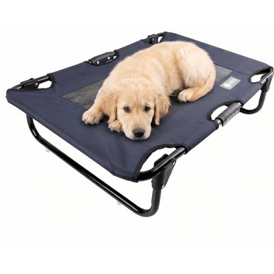 American Kennel Club American Kennel Club AKC Foldable Elevated Mesh Cooling Center Dog Bed, Blue, Small: 20 x 30-in