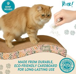 Cats Rock Paws & Sardines Wave Corrugated Cardboard Double-Sided Exercise Cat Scratcher Toy with Catnip, 2 count slide 2 of 6