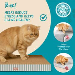 Cats Rock Icon & Squares Corrugated Cardboard Double-Sided Exercise Cat Scratcher Toy with Catnip, 2 count slide 2 of 6