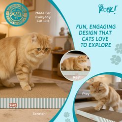 Cats Rock Dots Corrugated Cardboard Double-Sided Exercise Cat Scratcher Toy with Catnip, 2 count slide 2 of 6