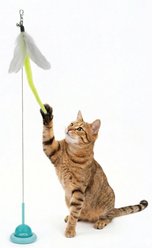 ASPCA Self Play Suction Cup Feather Chasers Cat Toy Wand, Blue